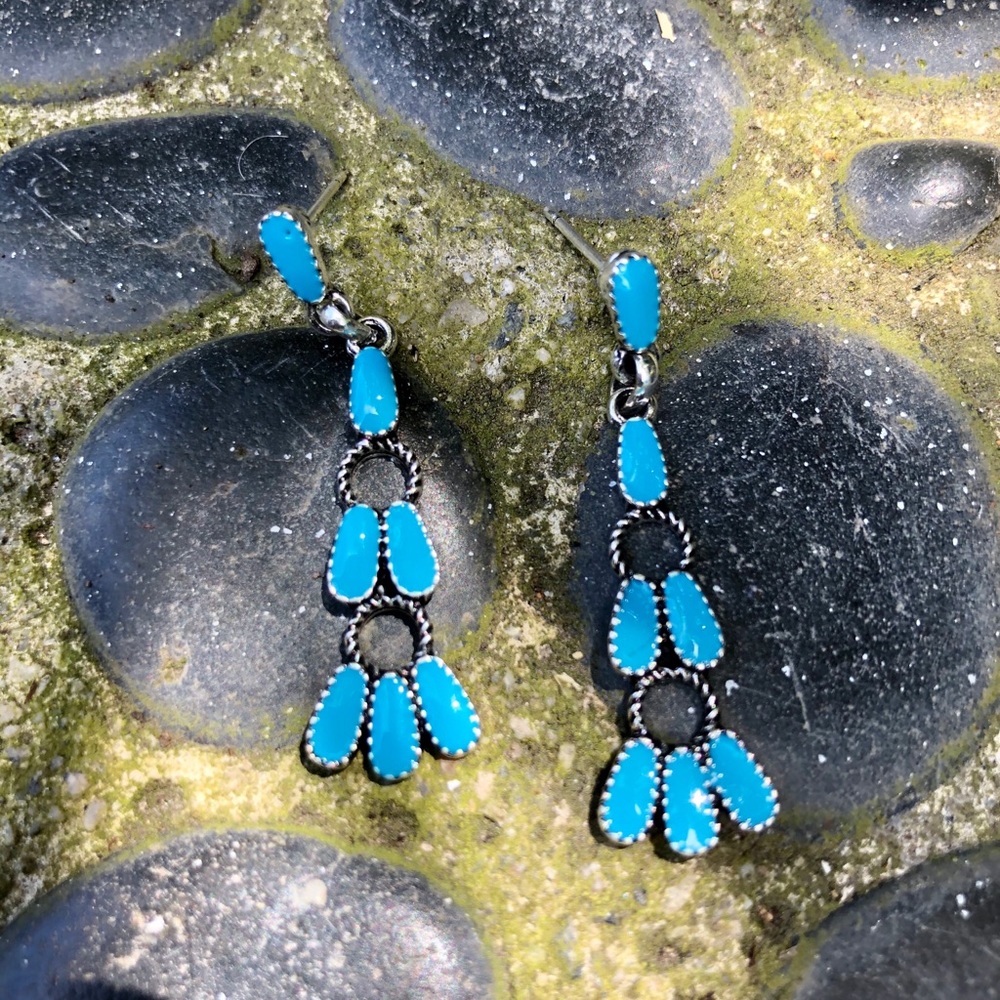 Native American Turquoise Dangle Earrings